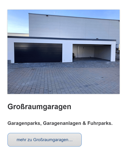 Garagenparks Grossraumgaragen für  Neckarzimmern