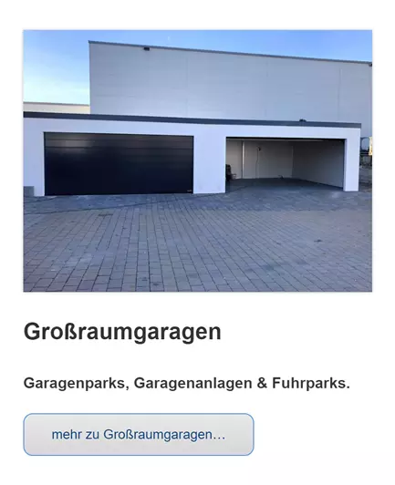 Garagenparks Grossraumgaragen